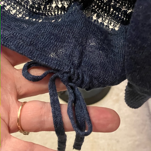 Thin Navy Crocheted Sweater - Picture 4 of 5